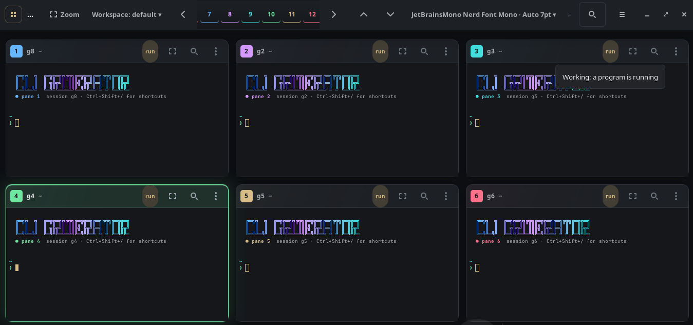 Cli Griderator application preview